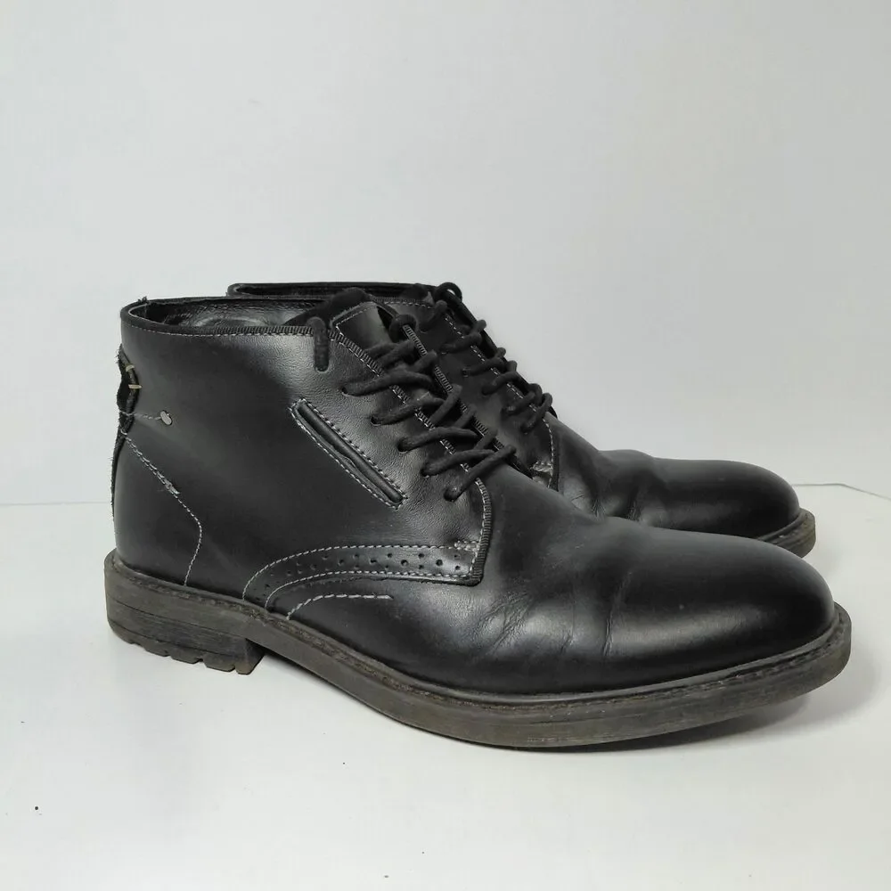 Arkbird Casual Sneaker Shoes Laceup Leather Chukka Boots Black Men's Size 9